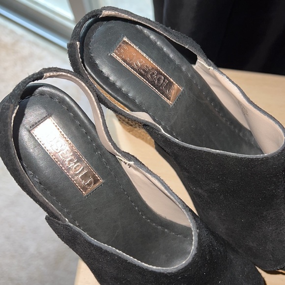 Black Suede Platform Wedge - Picture 6 of 9